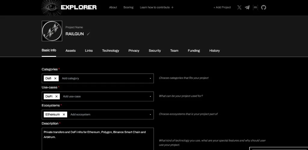 Privacy Explorer admin editor
